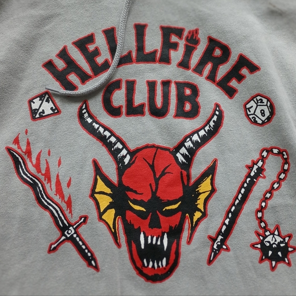 Netflix Stranger Things Men's Hellfire Club Pullover Hoodie Various Sizes. NWT - Picture 6 of 8